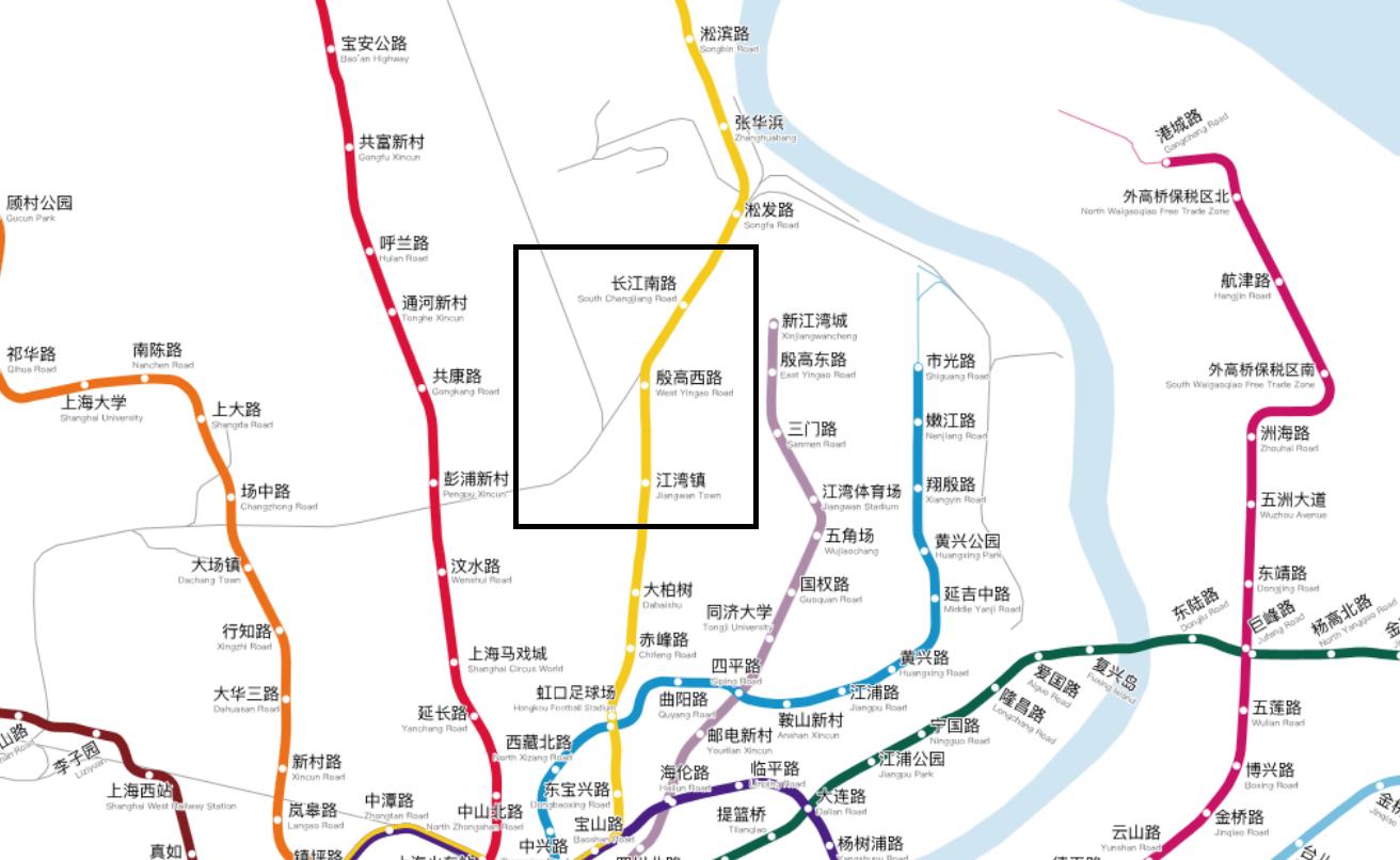 上海地铁线路图放大